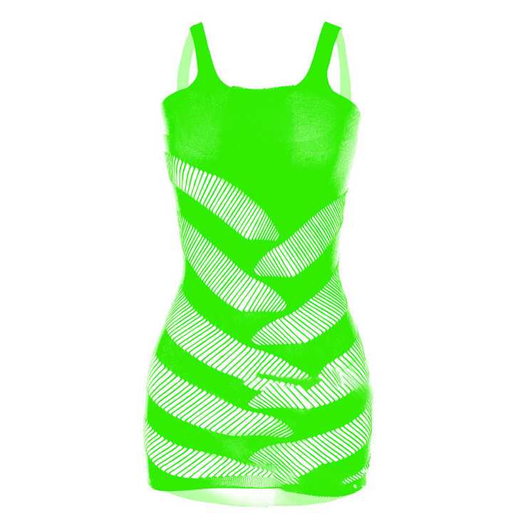 Jacquard Sheer Mesh Camisole Dress