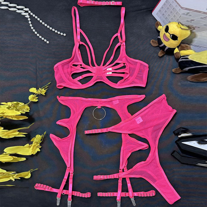 Hollow-out mesh four-piece set