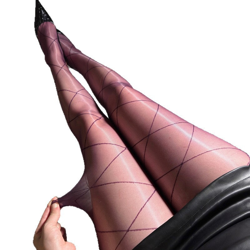 Sheer crisscross-patterned tights