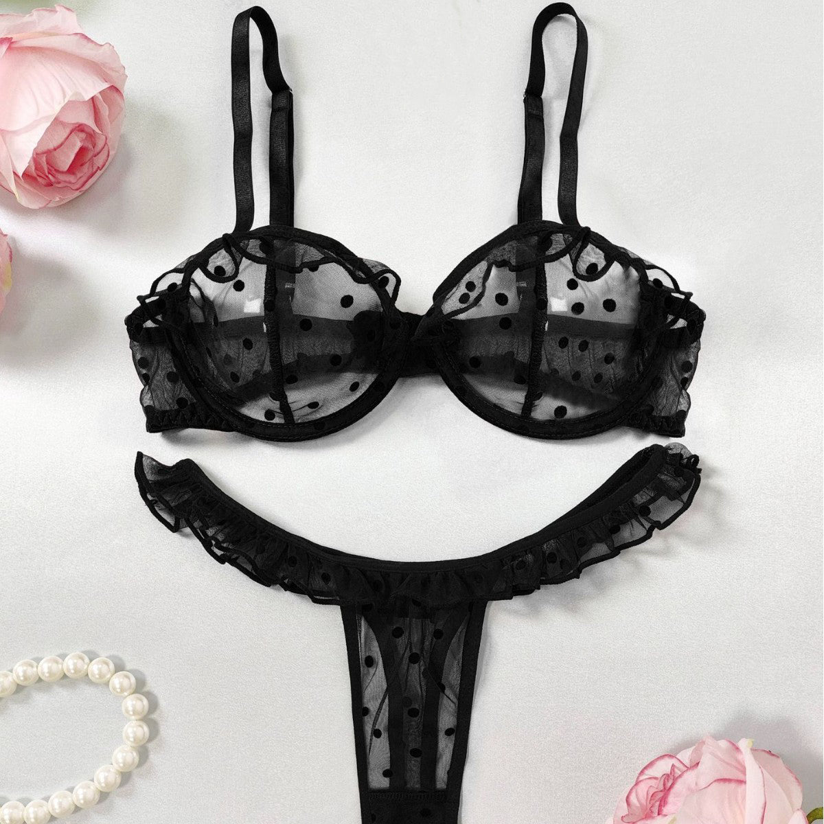 Cute, innocent, and sexy Lolita-style bra and panty set