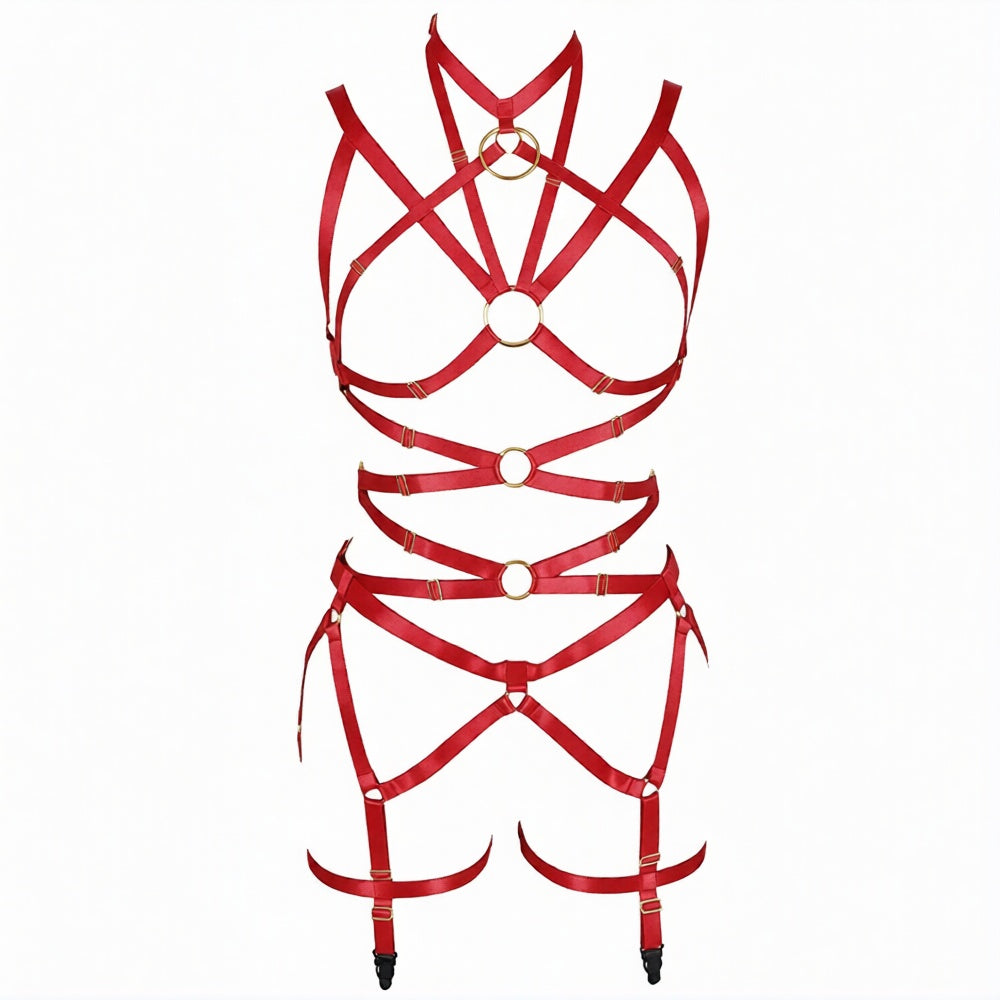 Cropped punk stretch gothic lingerie