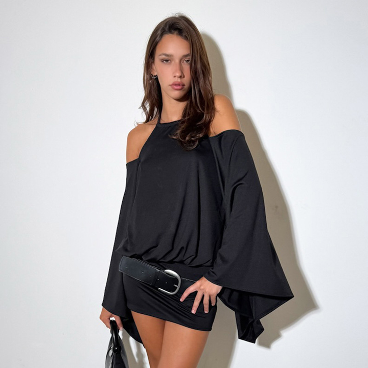 Camisole off-shoulder bell-sleeve top and skirt set