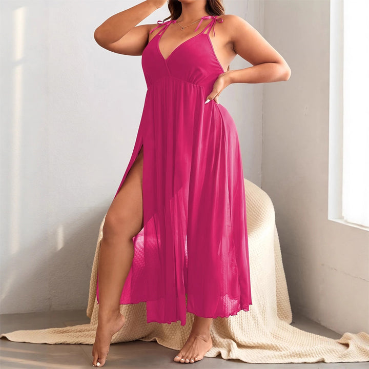 Solid color bodycon camisole nightgown