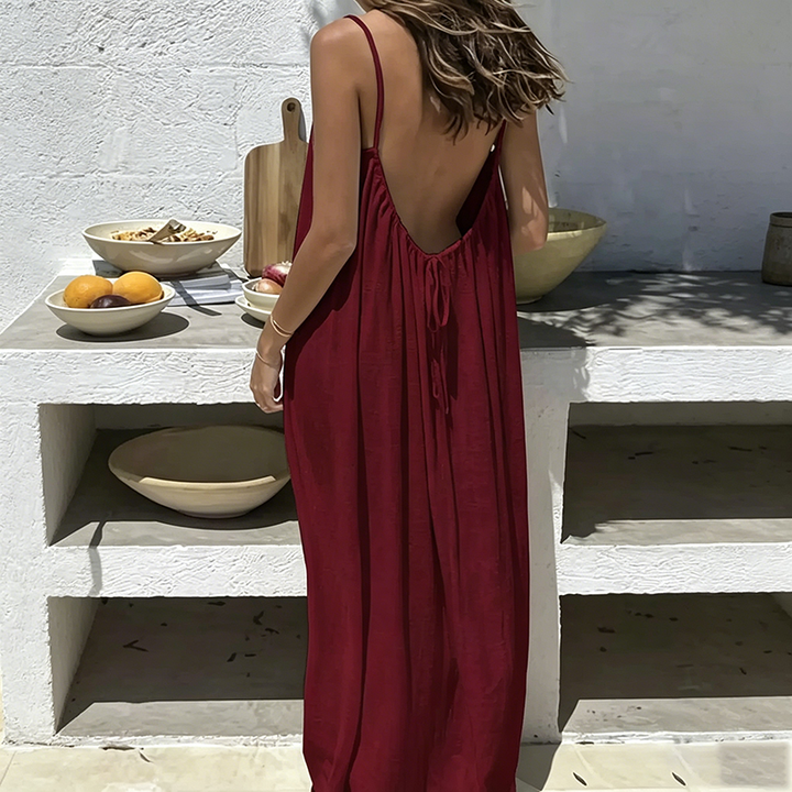 Open-back camisole loungewear dress