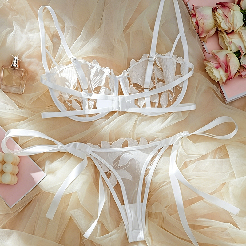 Lace-Trimmed, Printed, and Cutout Two-Piece Set