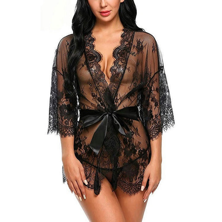 Lace mesh nightgown