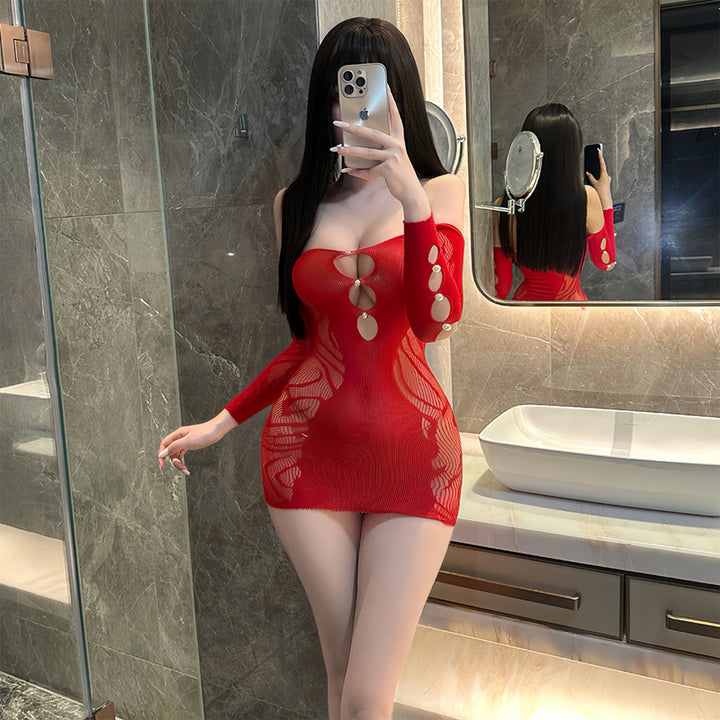 Hollowed-out bodycon dress