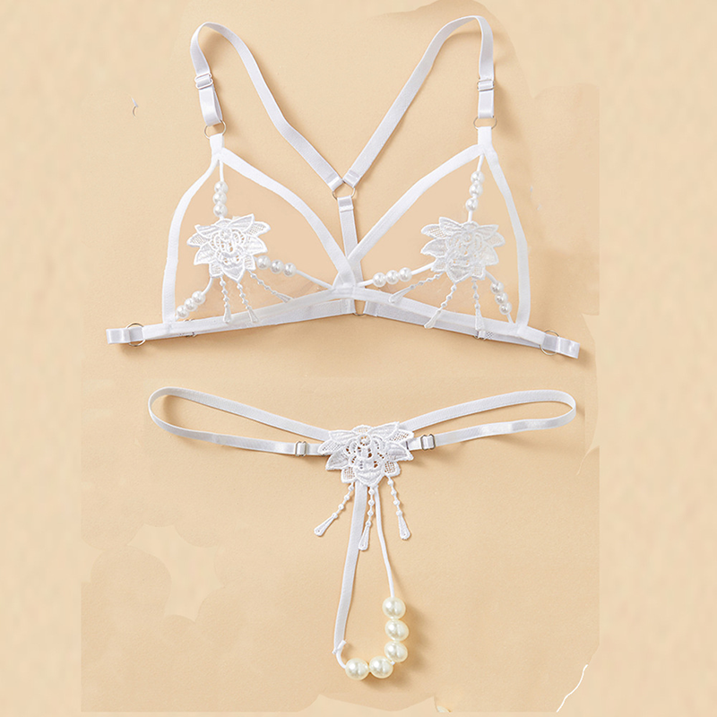 Lace and Beaded Camisole Lingerie Set