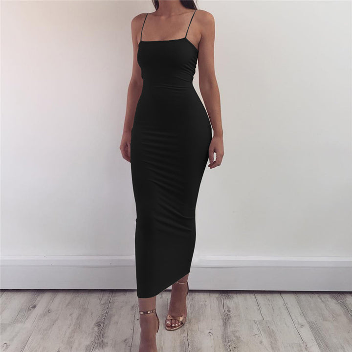 Spaghetti strap bodycon maxi dress