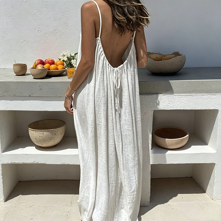 Open-back camisole loungewear dress
