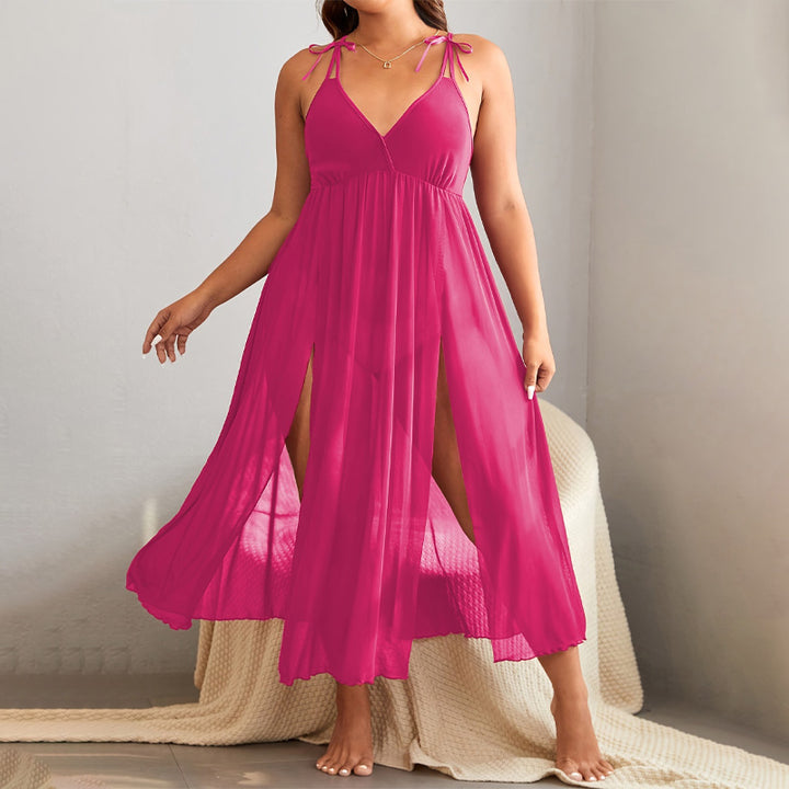 Solid color bodycon camisole nightgown