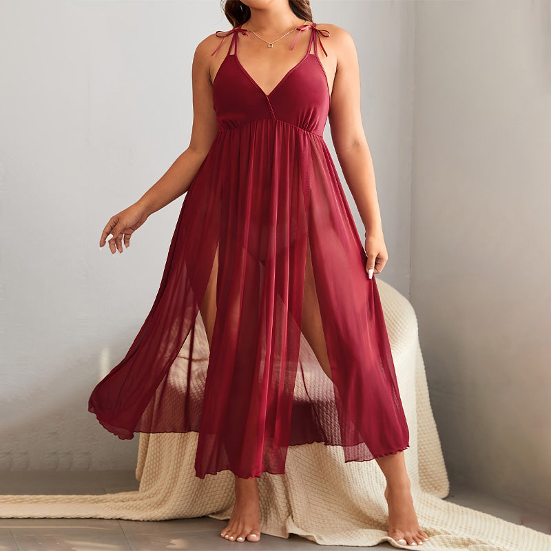 Solid color bodycon camisole nightgown