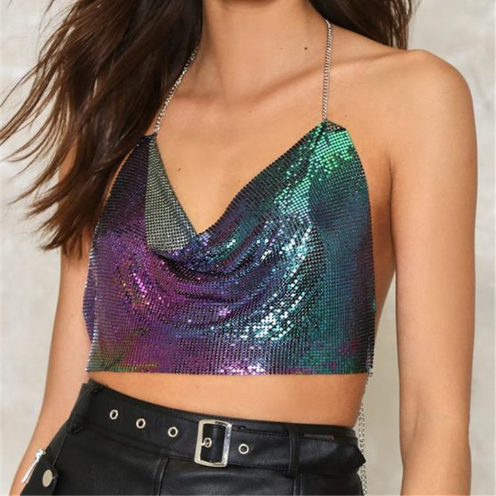 Solid-Color Backless Lace Camisole