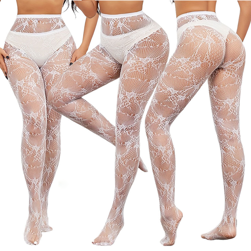 Lace Mesh Cutout Stockings