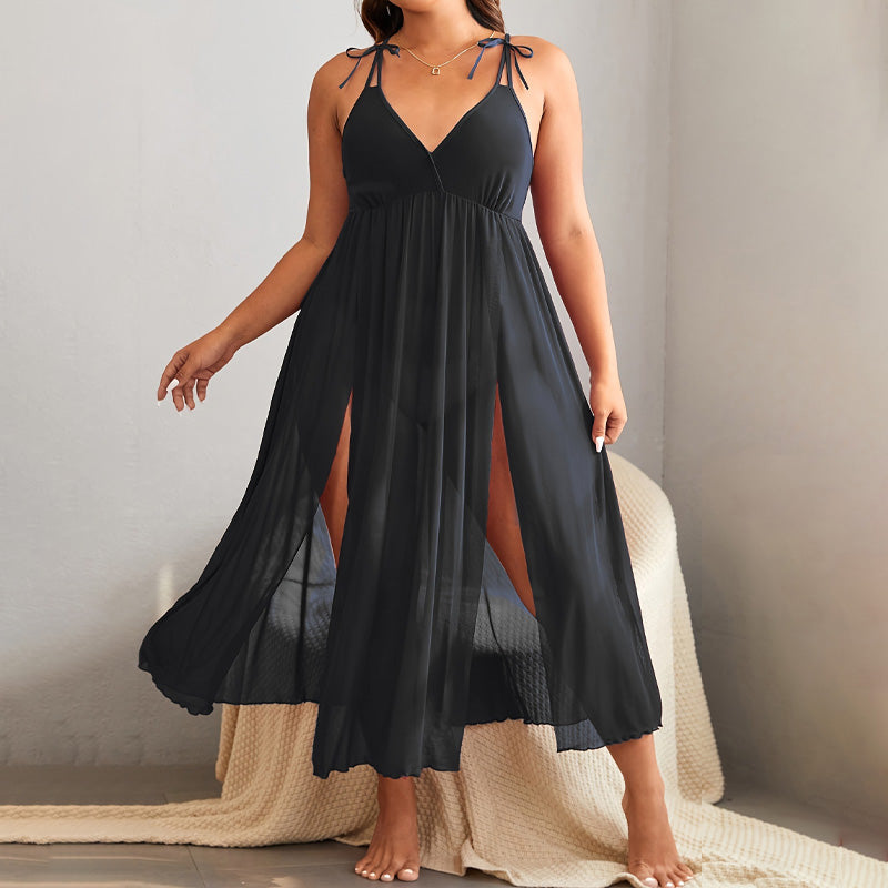 Solid color bodycon camisole nightgown
