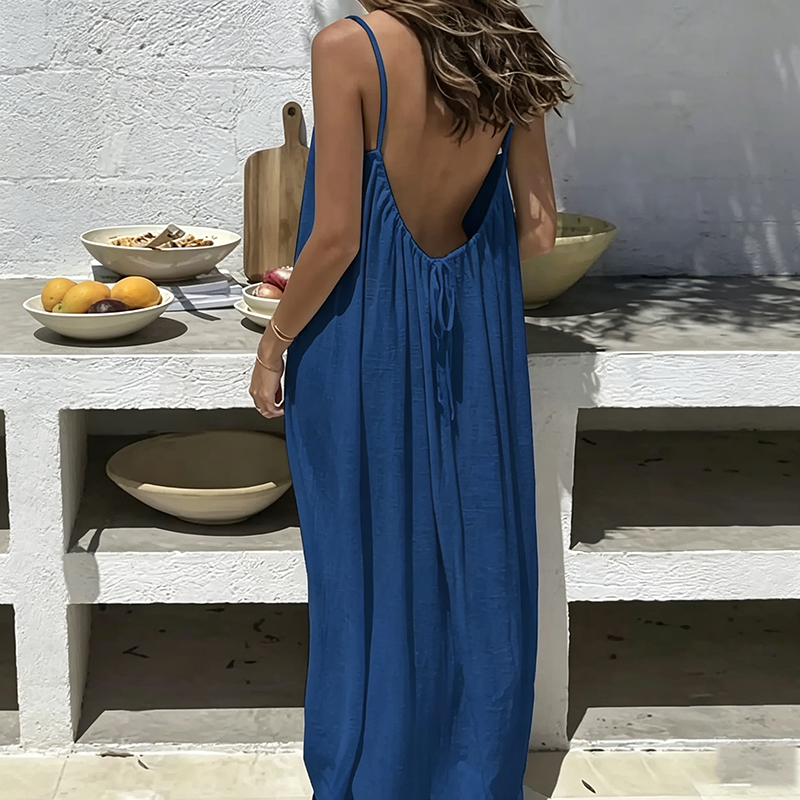 Open-back camisole loungewear dress