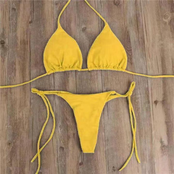Bikini swimsuit, a three-piece set with seductive and sexy adjustable straps