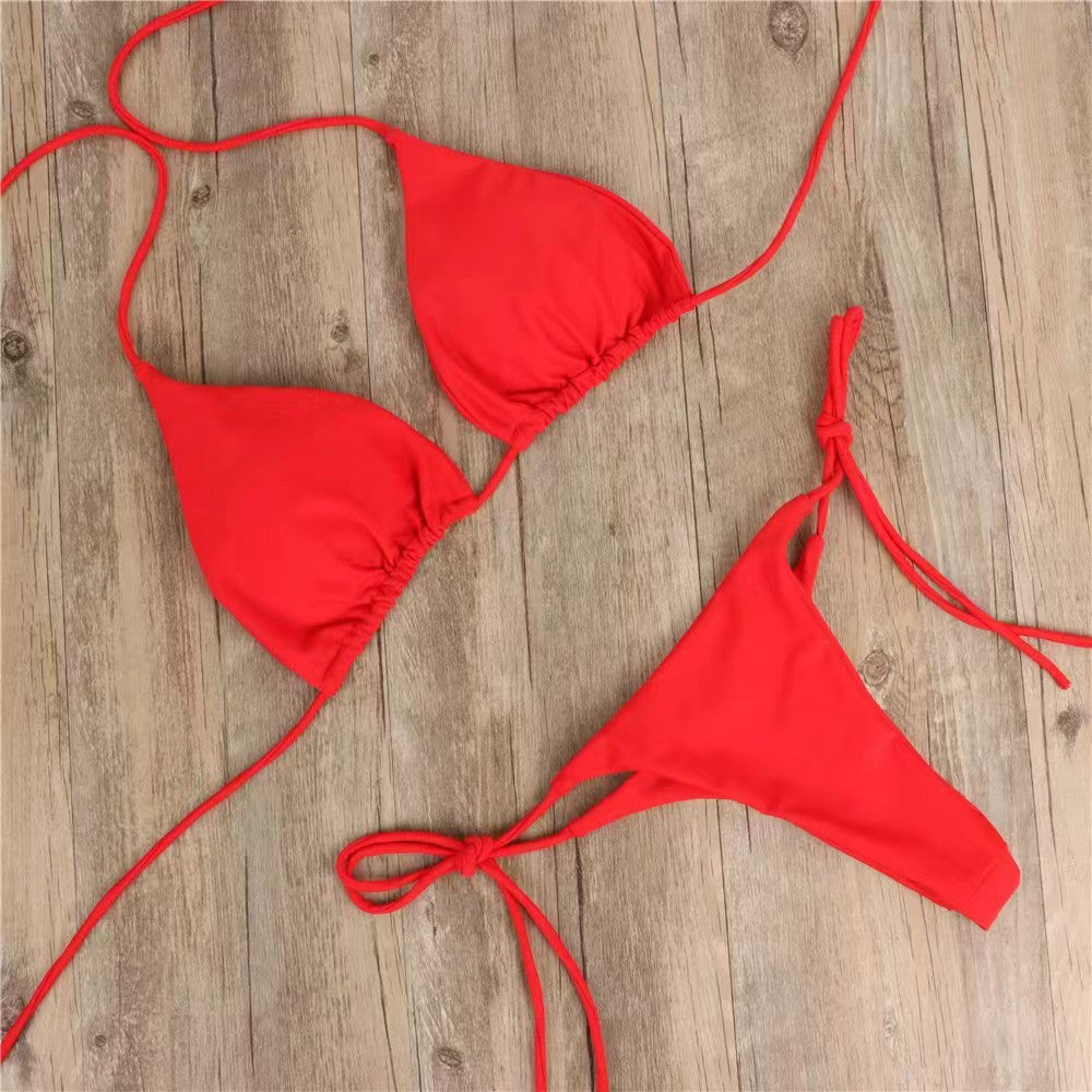 Bikini swimsuit, a three-piece set with seductive and sexy adjustable straps