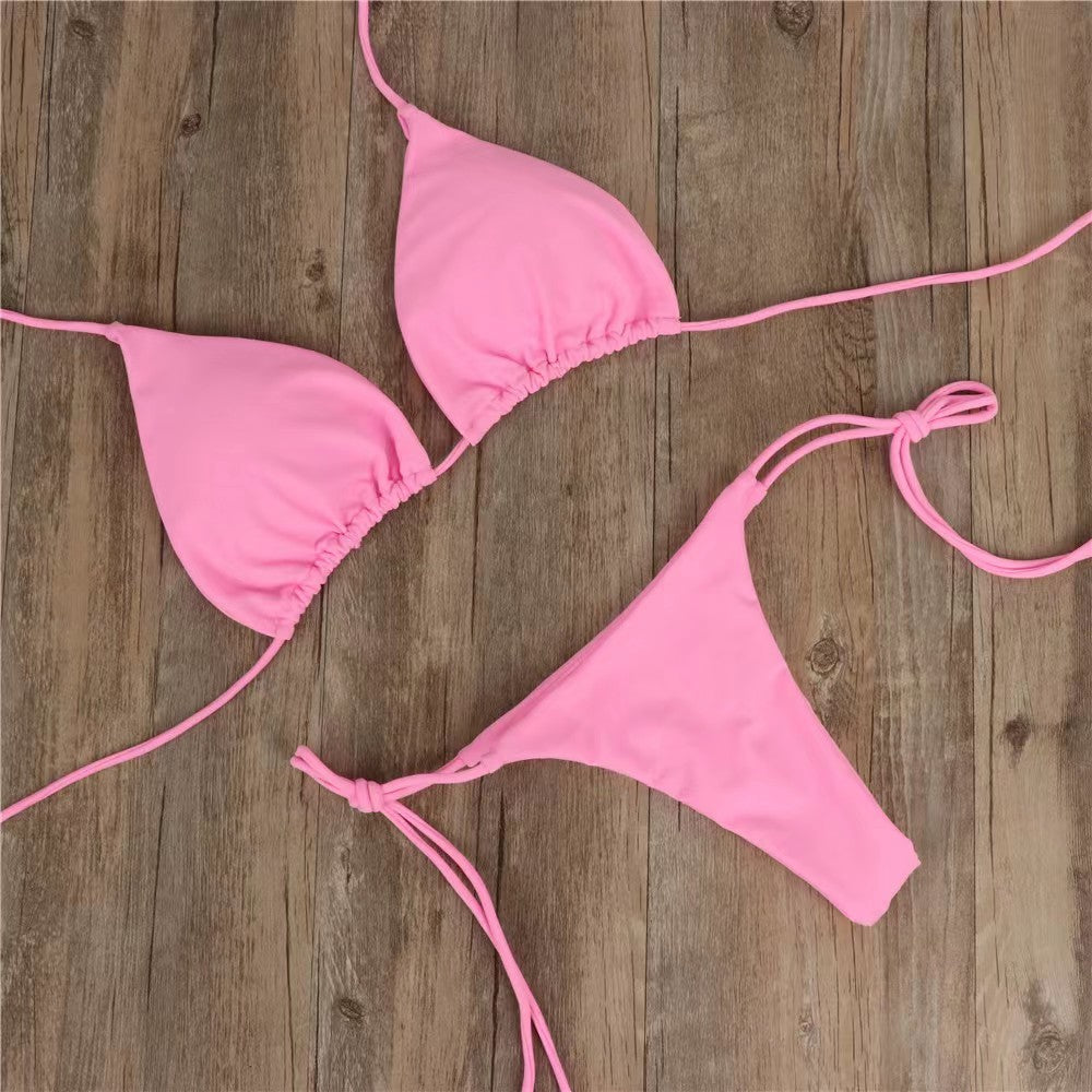 Bikini swimsuit, a three-piece set with seductive and sexy adjustable straps