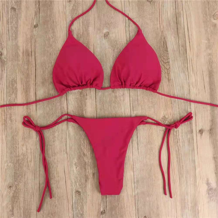Bikini swimsuit, a three-piece set with seductive and sexy adjustable straps