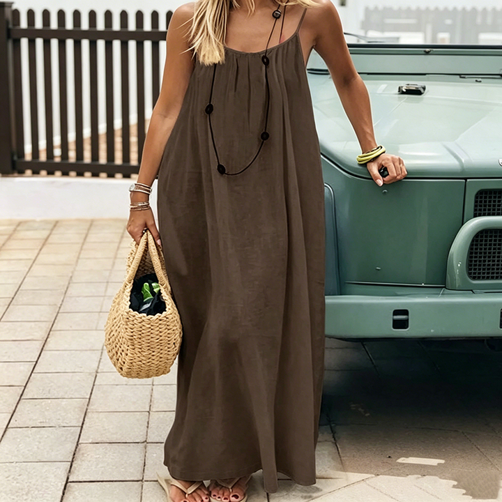 Open-back camisole loungewear dress