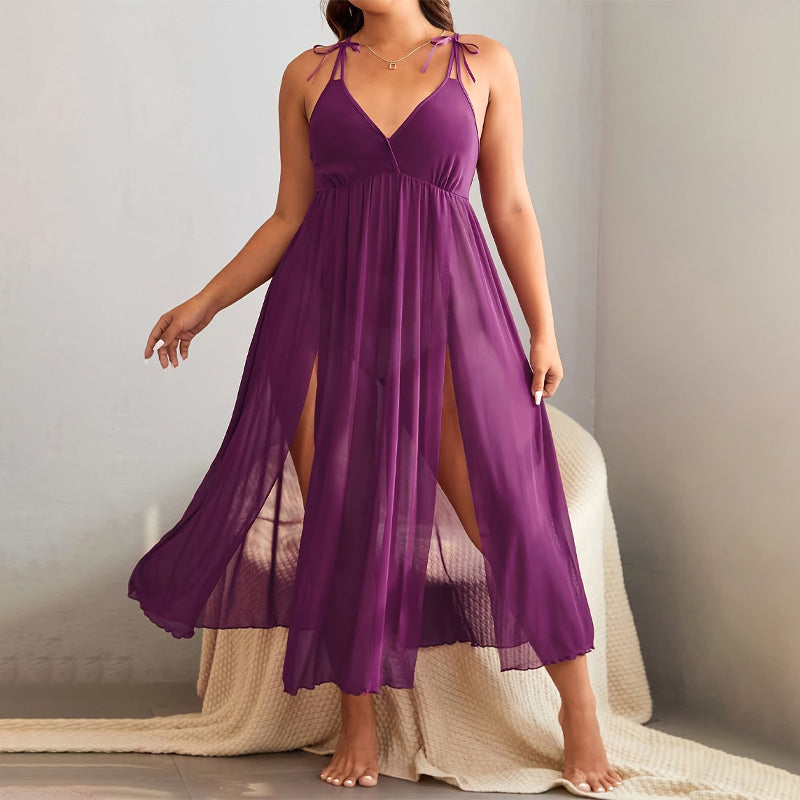 Solid color bodycon camisole nightgown