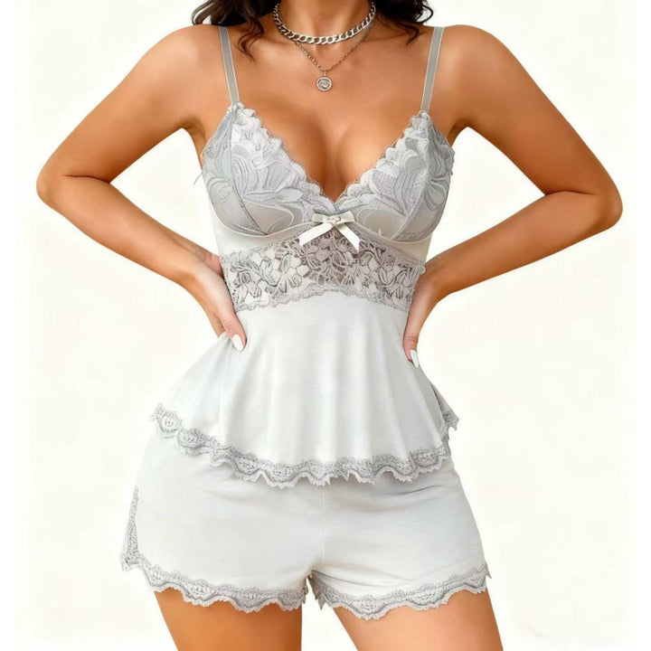 Lace Camisole Shorts Pajama Set