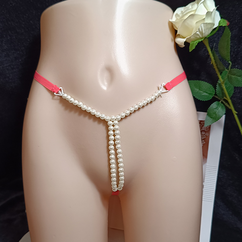 Cut-out Beaded T-back Panties