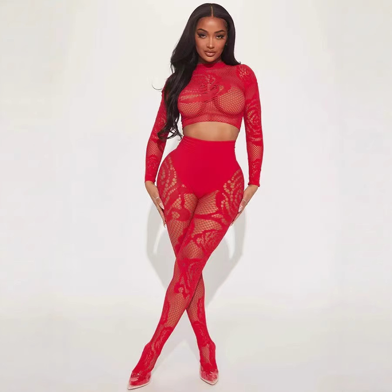 Sheer Cut-out Bodystocking Set