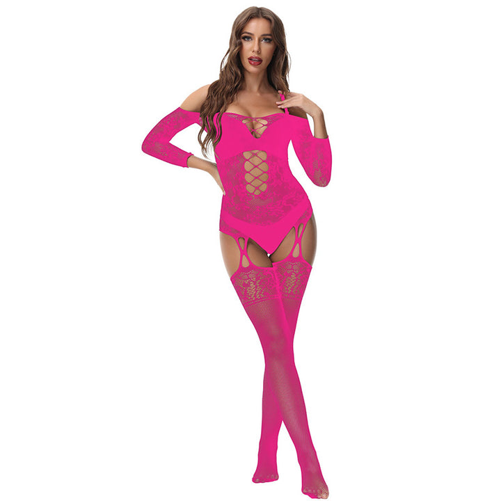 Jacquard openwork bodysuit