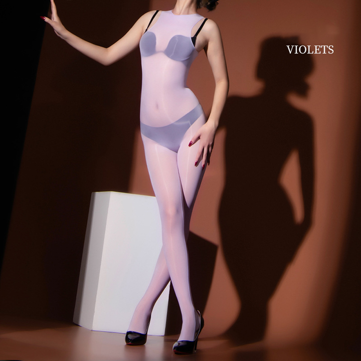 Sleek, Smooth-Textured Sleeveless Bodystocking
