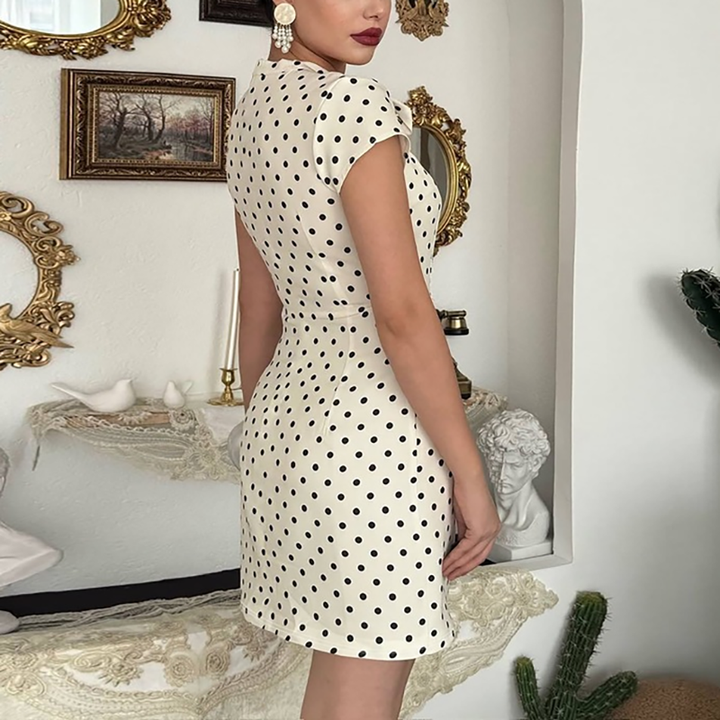 Polka-dot bodycon mini dress