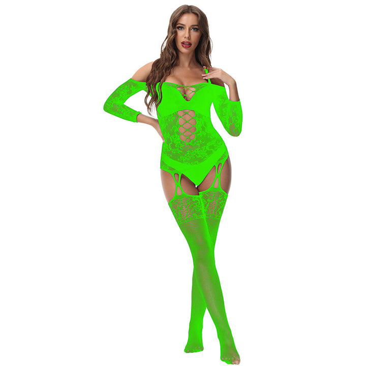 Jacquard openwork bodysuit