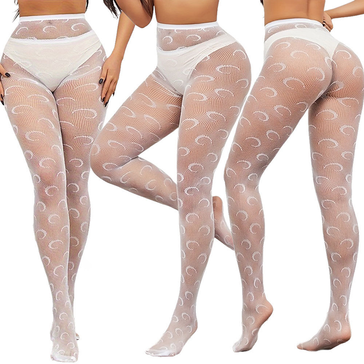 Lace Mesh Cutout Stockings