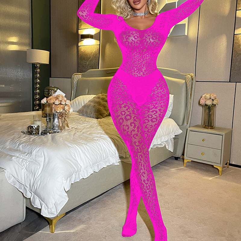 Silky Mesh Long-Sleeve Bodysuit