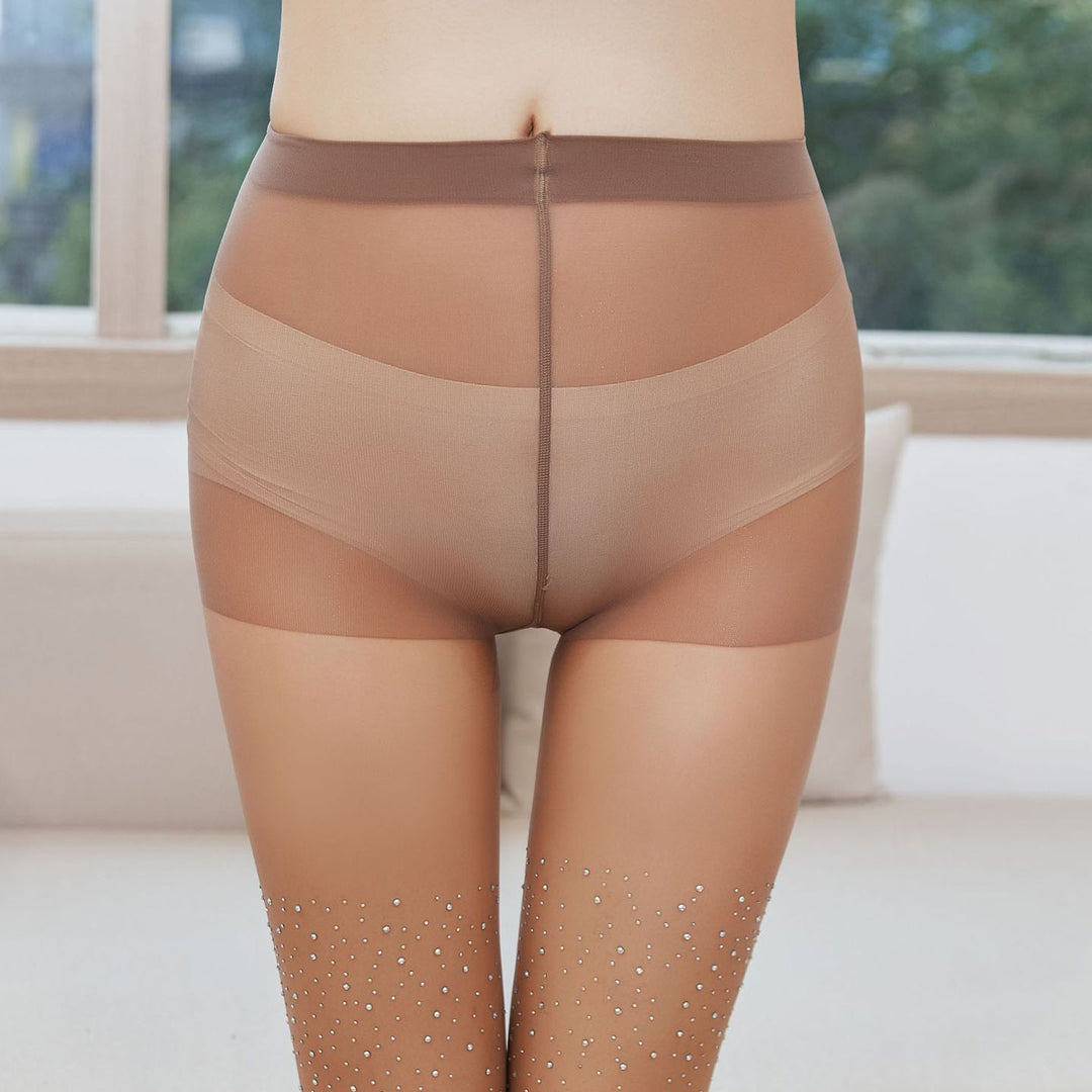 Starry-effect rhinestone stockings