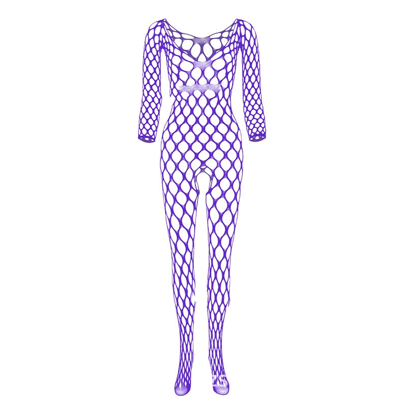 No-take-off temptation large mesh crotch jumpsuit