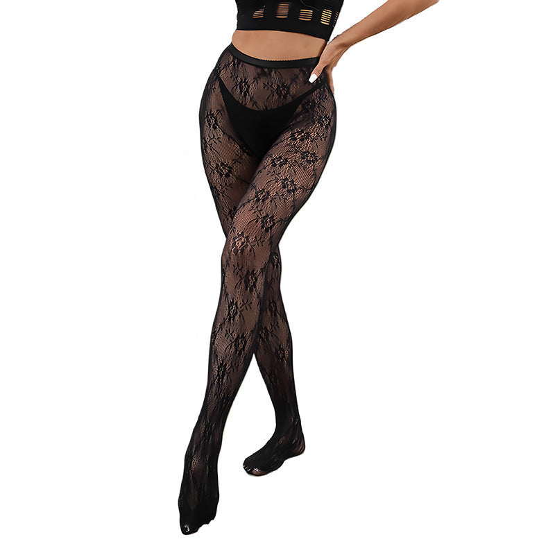 Polka dot pantyhose, black mesh seductive leggings