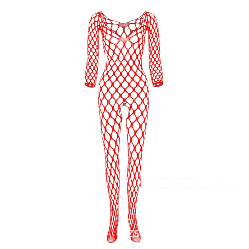 No-take-off temptation large mesh crotch jumpsuit