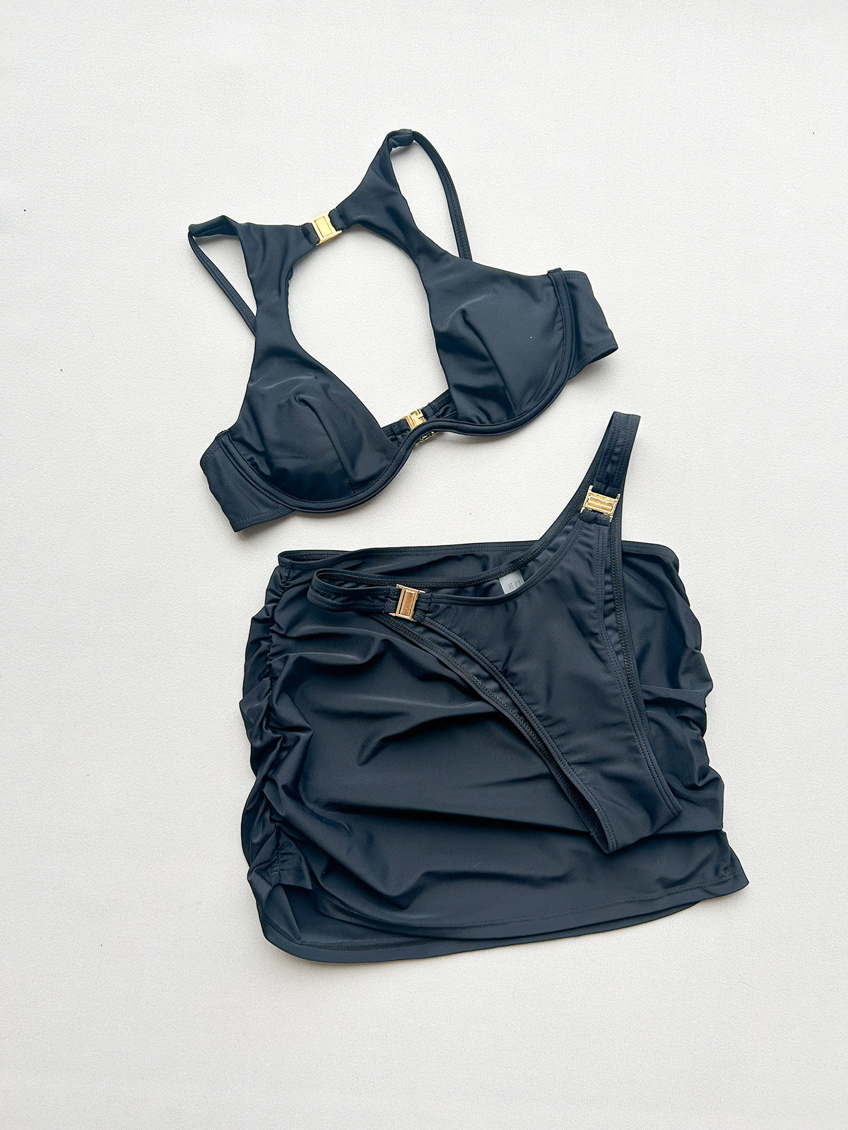 Sexy bikini solid color two-piece swimsuit