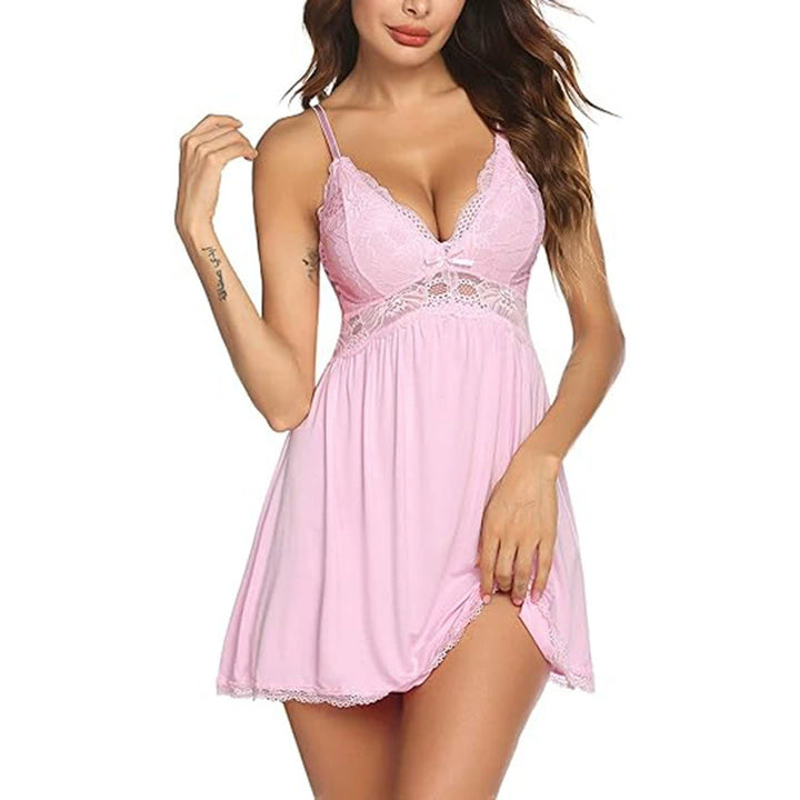 Sexy lace halter back nightdress