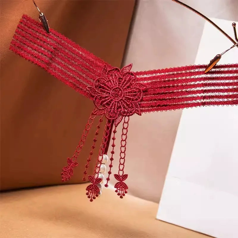 Thong Transparent Embroidered Pearl Massage Sexy Panties