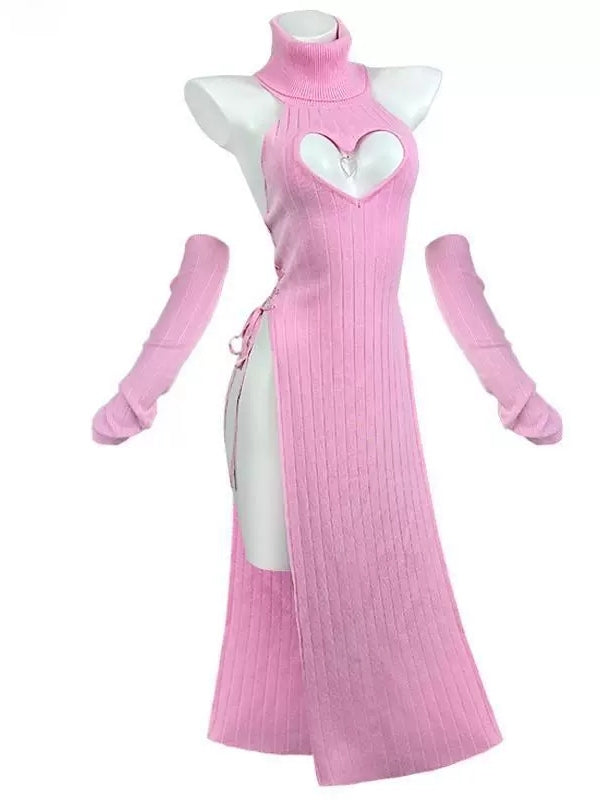 Heart-shaped cheongsam black turtleneck role play