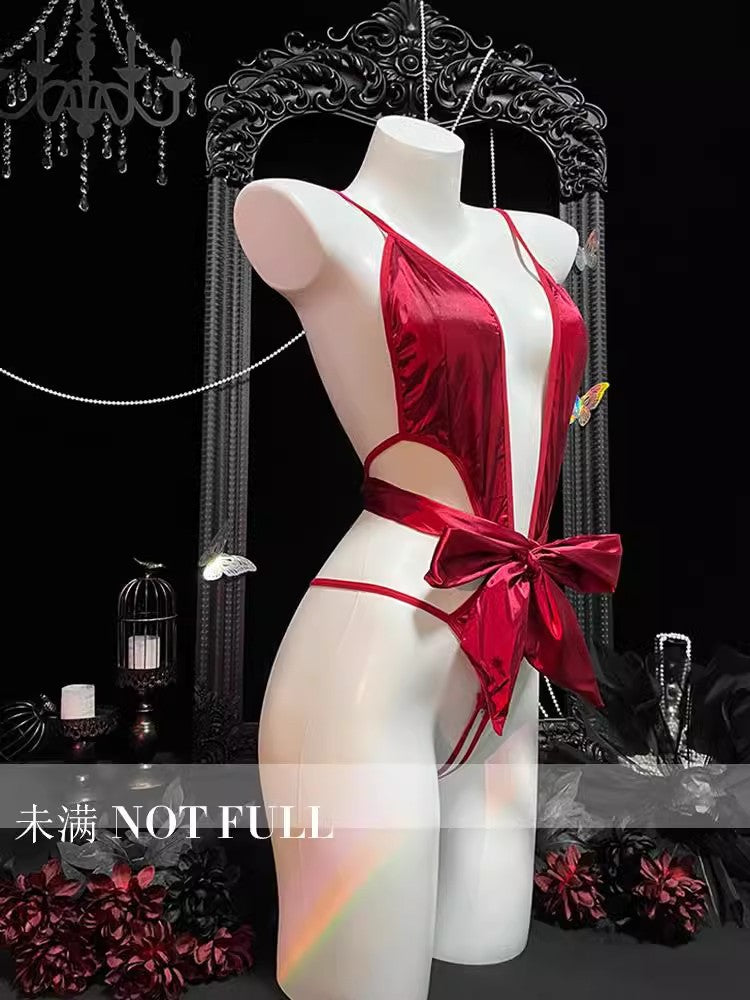 Sexy lingerie bow tie temptation jumpsuit