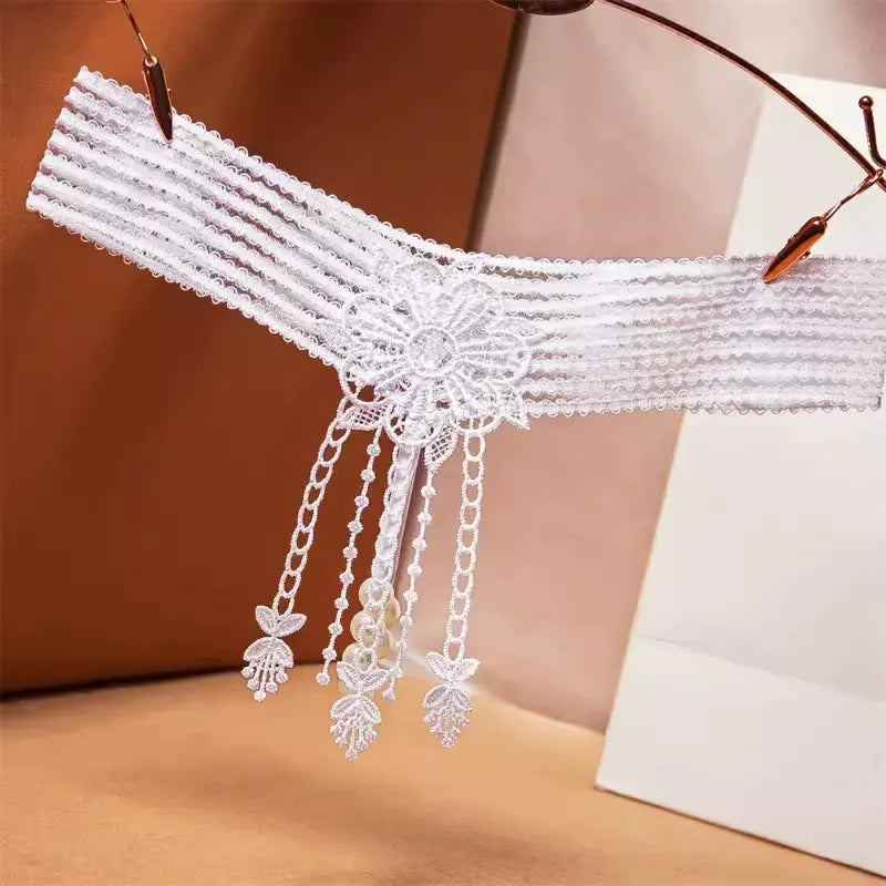 Thong Transparent Embroidered Pearl Massage Sexy Panties