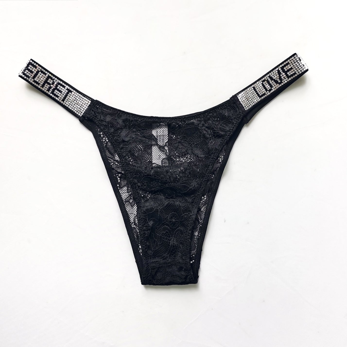 Rhinestone Ultra-thin See-Through Thong Briefs