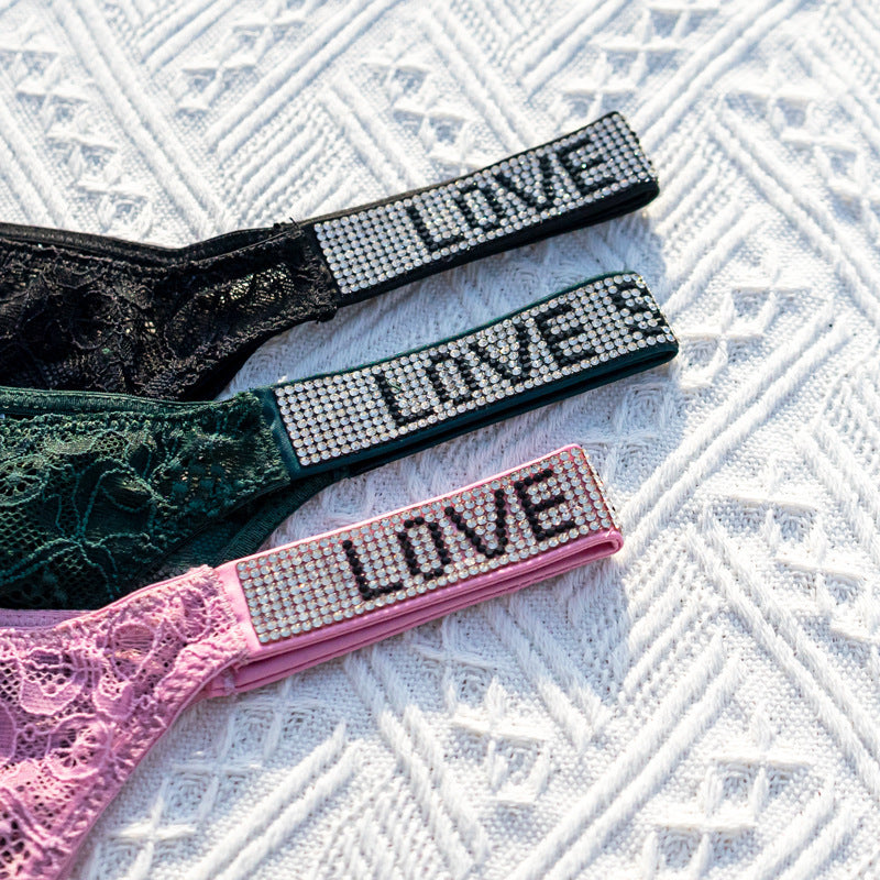 Rhinestone Ultra-thin See-Through Thong Briefs