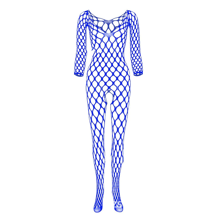 No-take-off temptation large mesh crotch jumpsuit