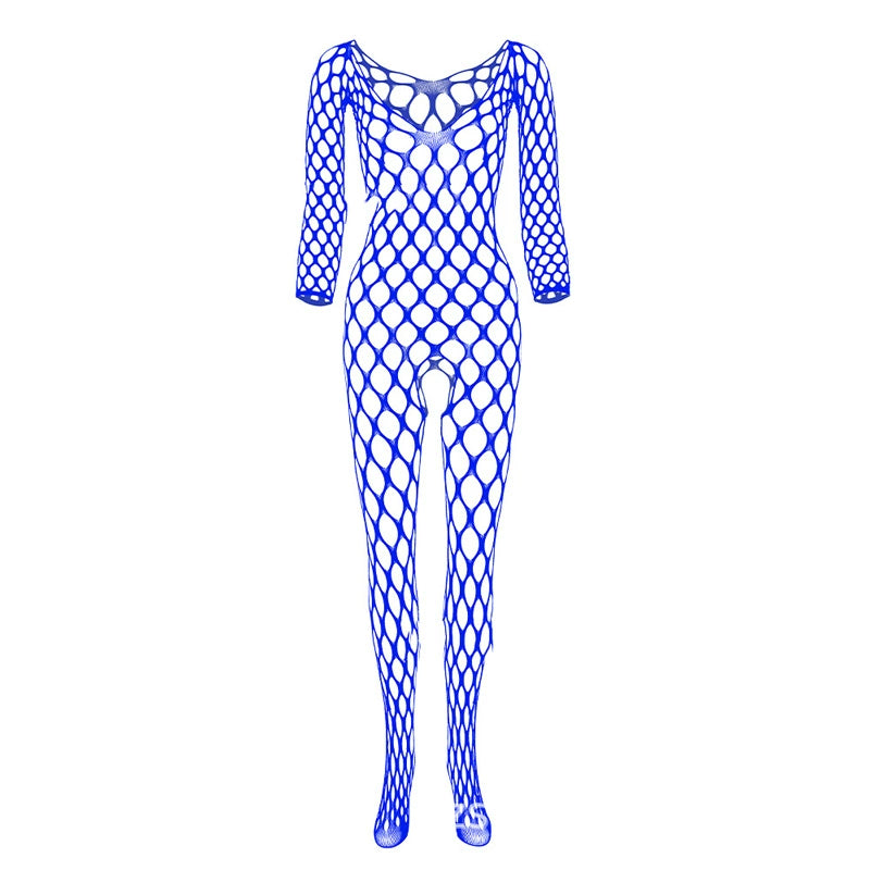 No-take-off temptation large mesh crotch jumpsuit