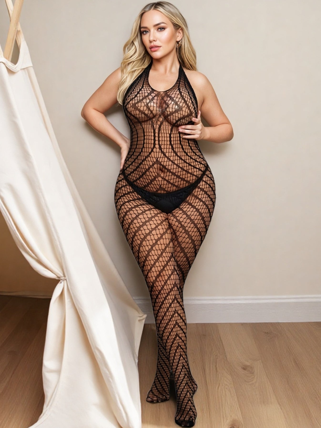 Sexy lingerie see-through bodysuit with crotch